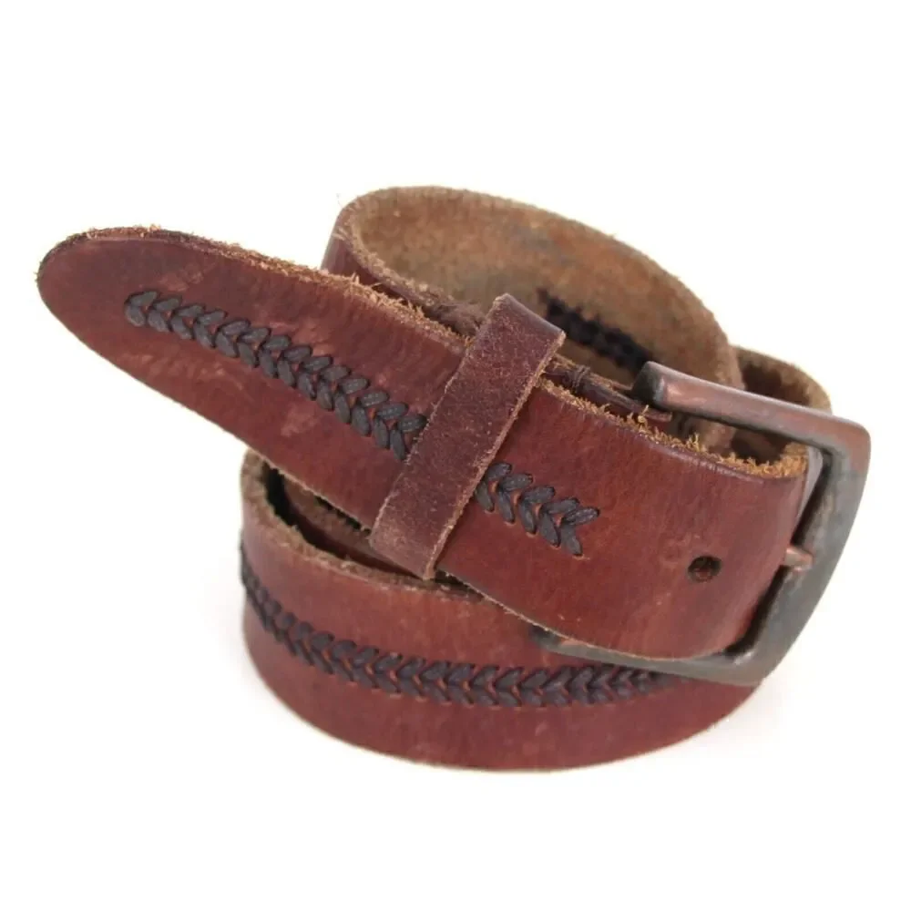 HandCrafted BROWN GENUINE LEATHER 1 3/8